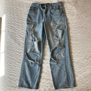 Urban Outfitters Light Wash Ripped Mom Jean